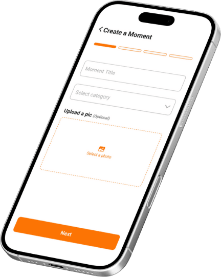 Create a moment on Momap